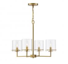Savoy House Meridian M10076NB - 4-Light Chandelier in Natural Brass