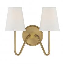  M90055NB - 2-Light Wall Sconce in Natural Brass