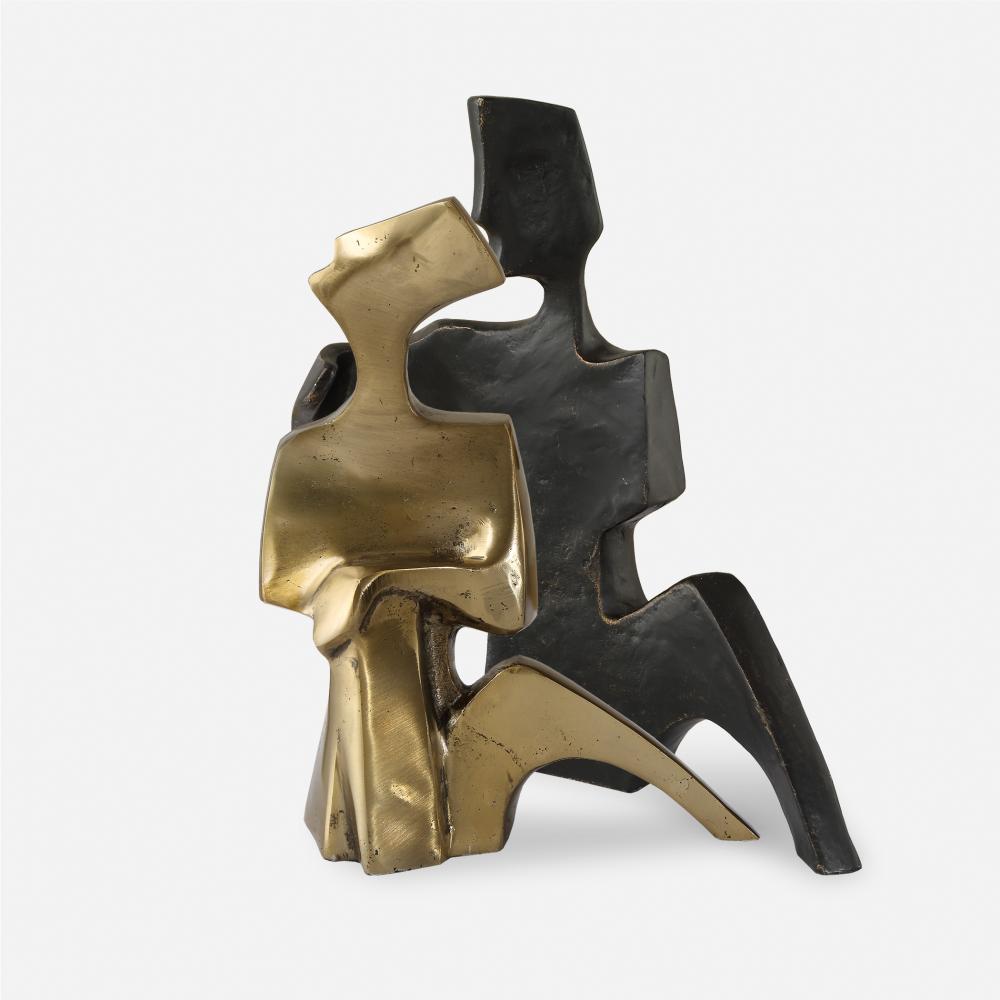 Affection Bronze Gold Sculpture, S/2