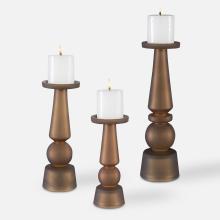  18045 - Cassiopeia Butter Rum Glass Candleholders, S/3