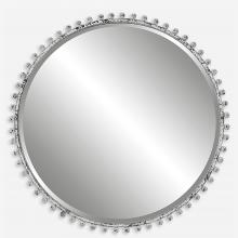  09770 - Taza Aged White Round Mirror