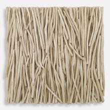  04352 - Gathered Teak Square Bleached Wood Wall Decor