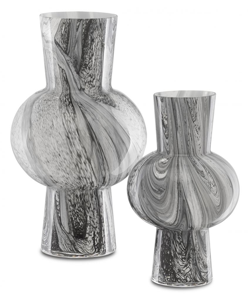 Stormy Sky Glass Vase Set of 2