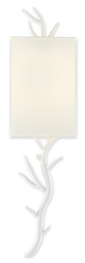 Baneberry White Wall Sconce, White Shade, Left
