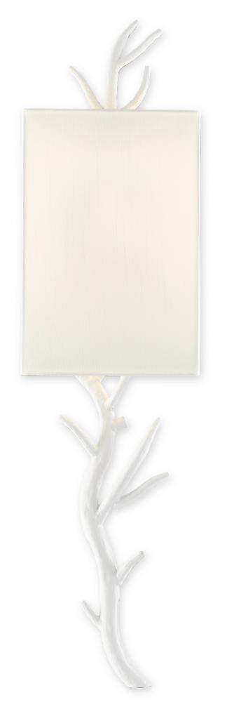Baneberry White Wall Sconce, White Shade, Right