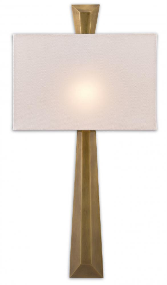 Arno Brass Wall Sconce, White Shade
