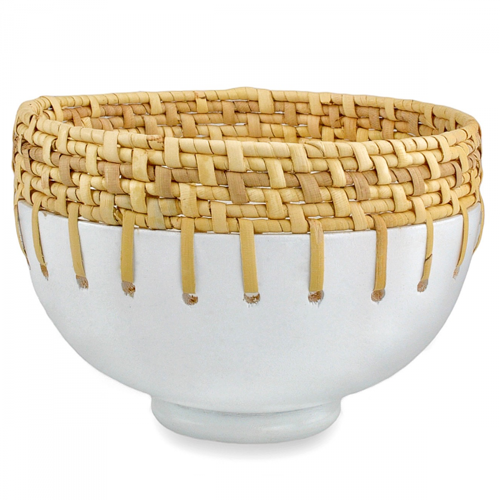 Kyoto Rattan & White Bowl