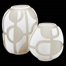 Currey 1200-0814 - Art Decortif White Vase Set Of 2