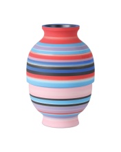 Currey 1200-1096 - Happy 80's Small Bright Blue & Red Vase