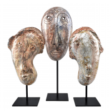 Currey 1200-0725 - Glazed Masks Set of 3
