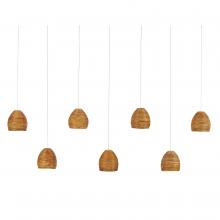  9000-1067 - Beehive 7-Light Linear Multi-Drop Pendant