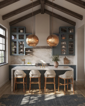 Currey 9000-1363 - Buckram Brass Orb Pendant