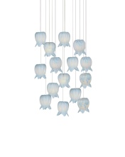 Currey 9000-1414 - Polpo Blue 15-Light Round Multi-Drop Pendant