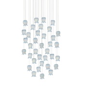 Currey 9000-1417 - Polpo Blue 36-Light Round Multi-Drop Pendant